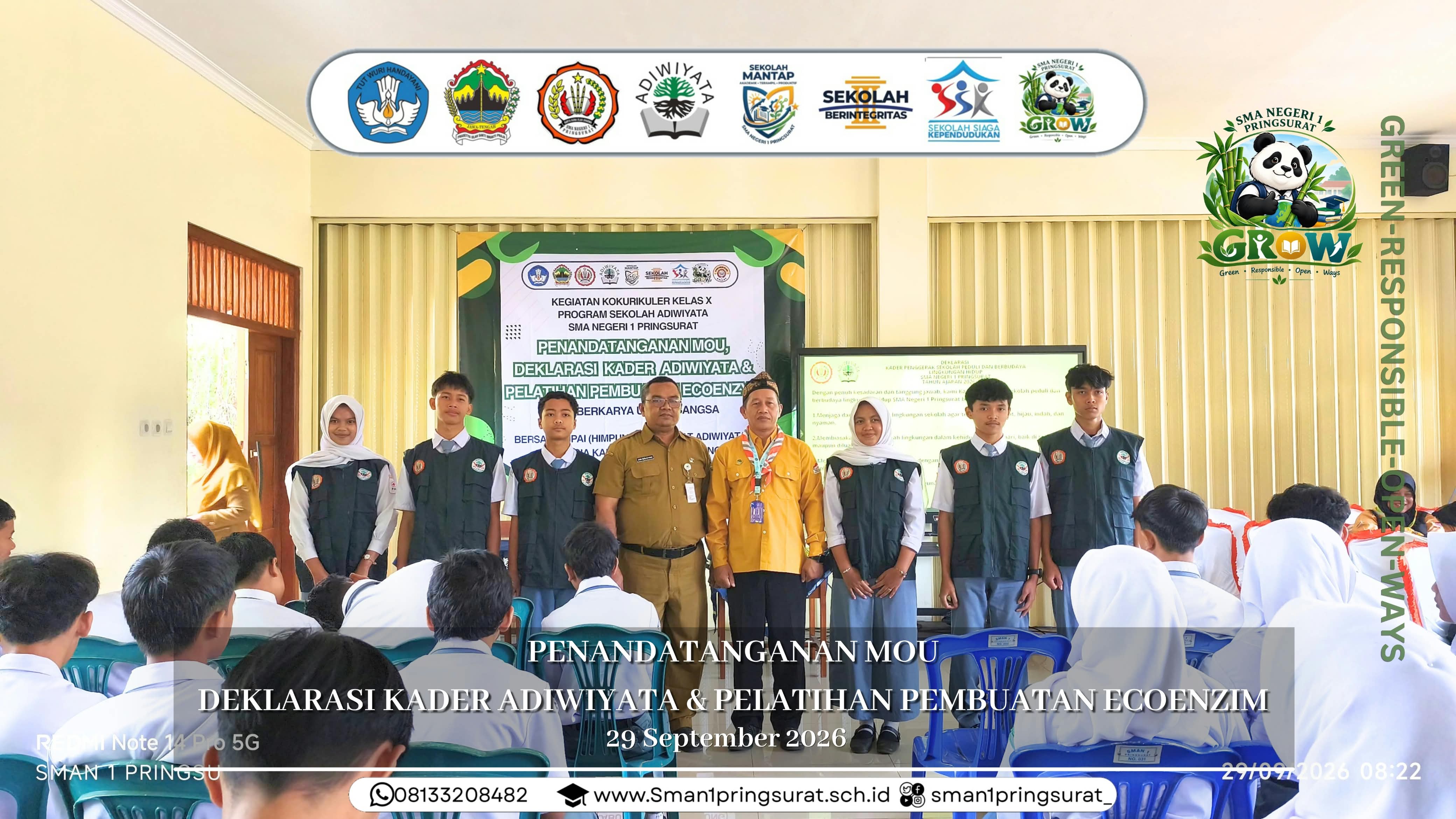 Wujudkan Sekolah Hijau, SMA Negeri 1 Pringsurat Gelar Deklarasi Kader Adiwiyata dan Pelatihan Eco-Enzyme