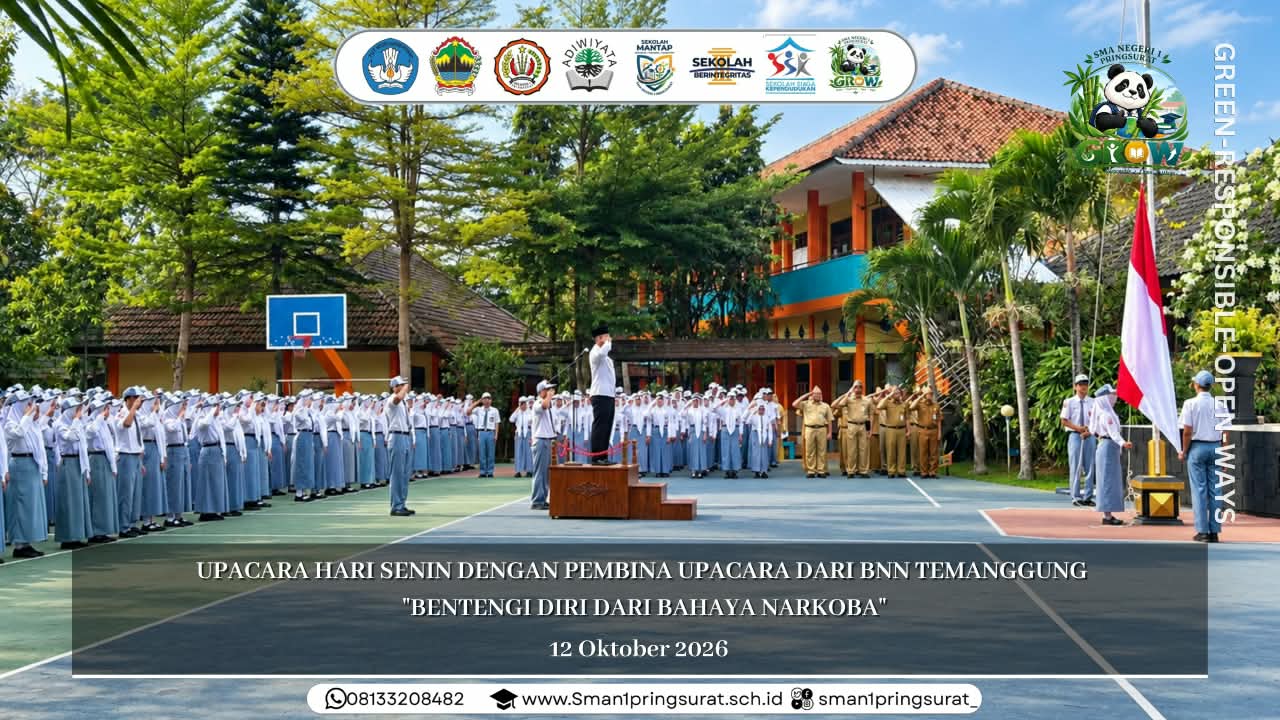 Bentengi Generasi Muda dari Narkoba, BNNK Temanggung Pimpin Upacara Bendera di SMA Negeri 1 Pringsurat