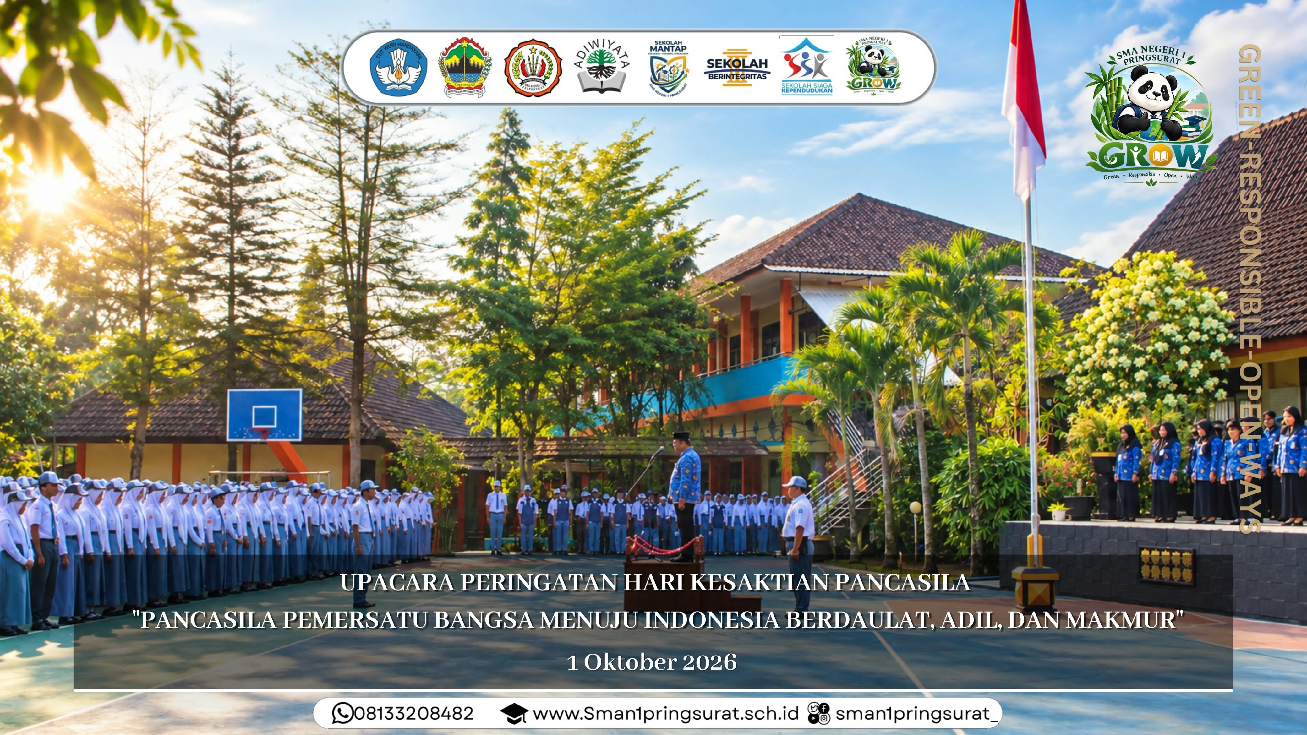 SMA Negeri 1 Pringsurat Gelar Upacara Khidmat Peringati Hari Kesaktian Pancasila 2026